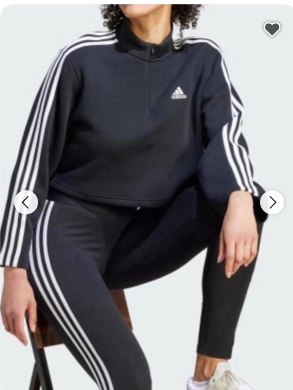 Adidas Essentials 3-Stripes Quarter-Zip Cropped Sweatshirt Grey Size XS NWT